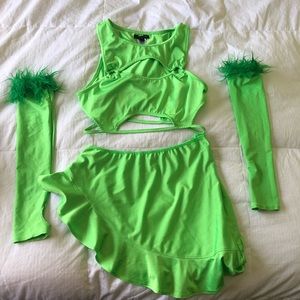 Club Exx from Dolls Kill Green Two Piece Set